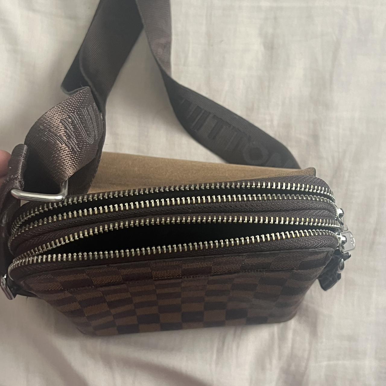 Used Louis Vuitton cross body bag. Some tearing and - Depop