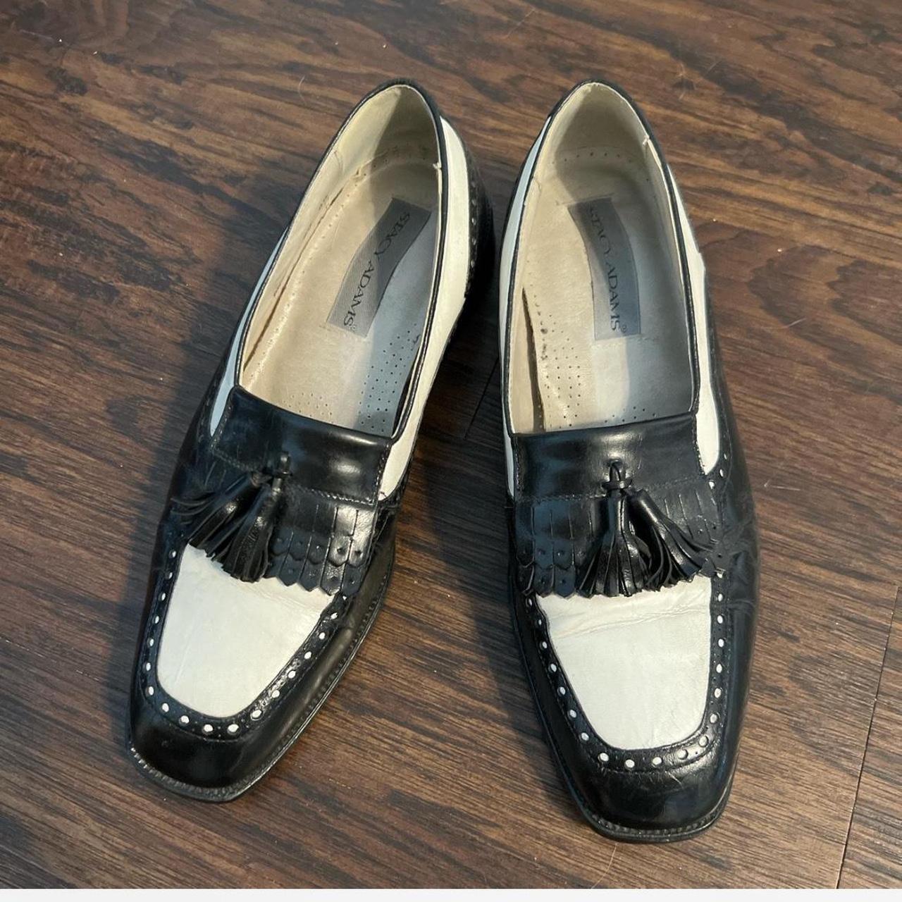 stacy adams black and gold loafers