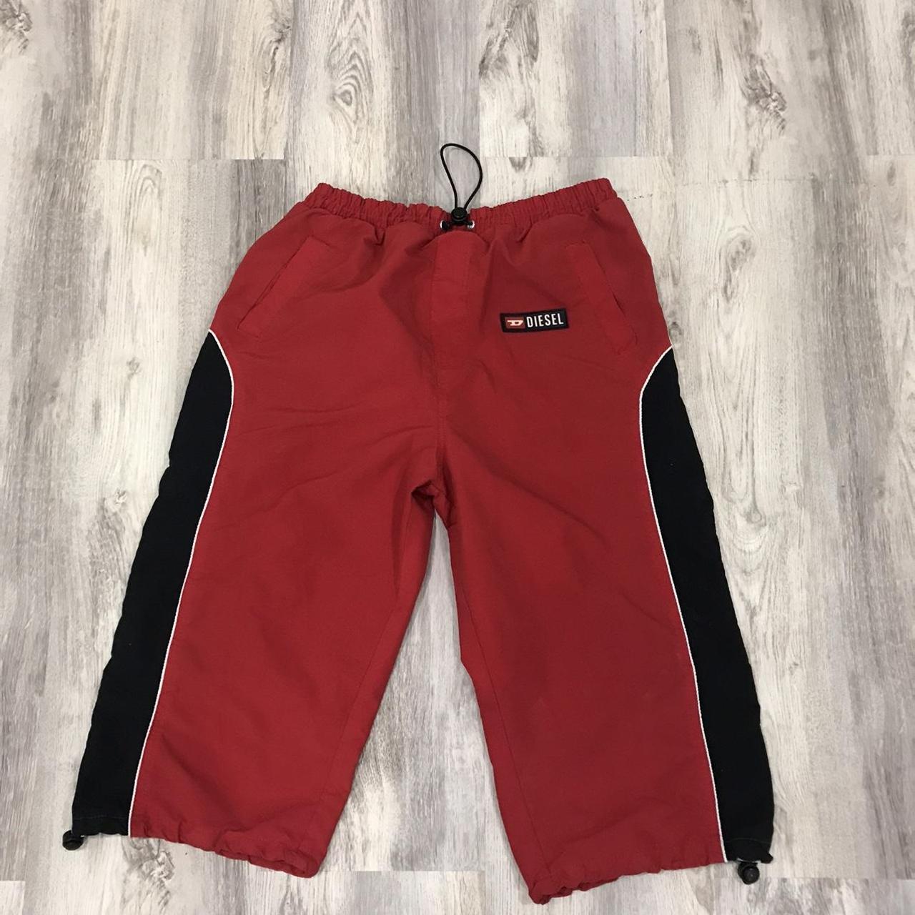 Diesel Women's Red and Black Trousers | Depop