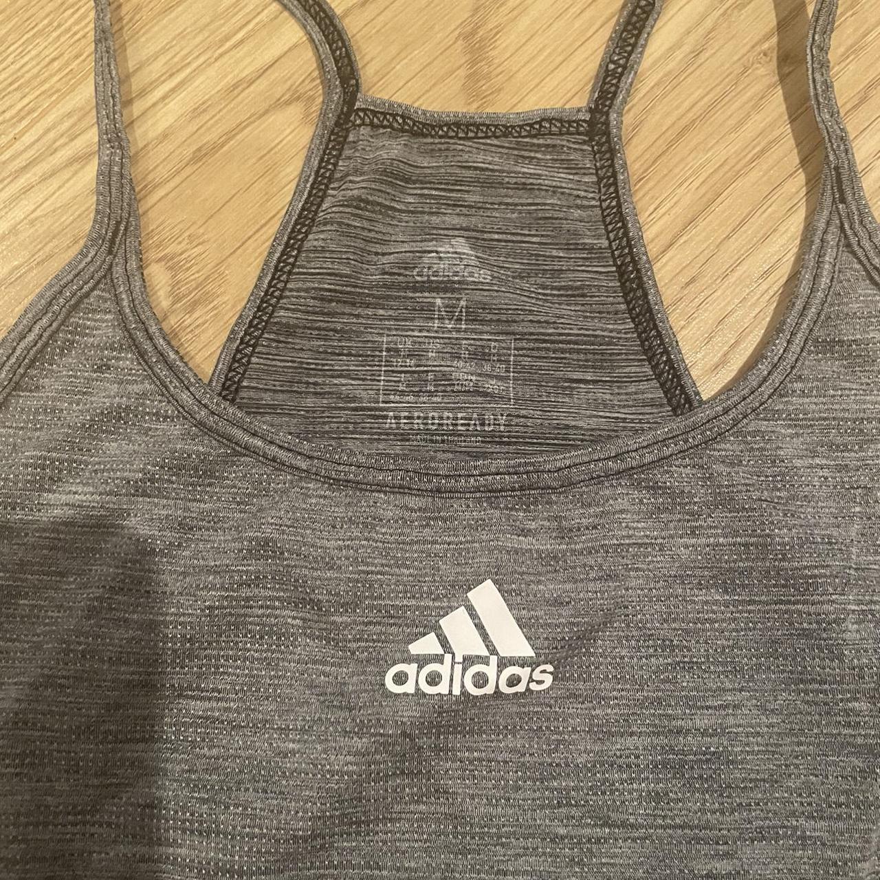 Grey adidas training vest tank top Size... - Depop