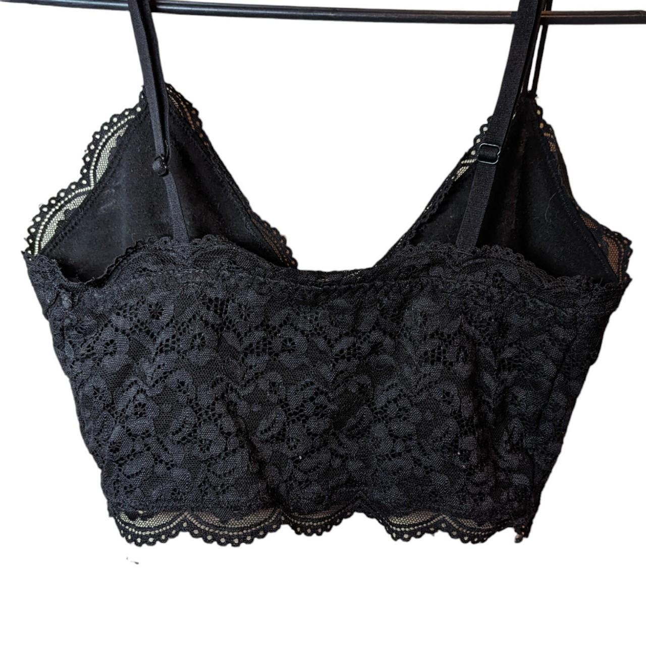 Black Lace Bralette Crop Top Size Xs Depop 8243