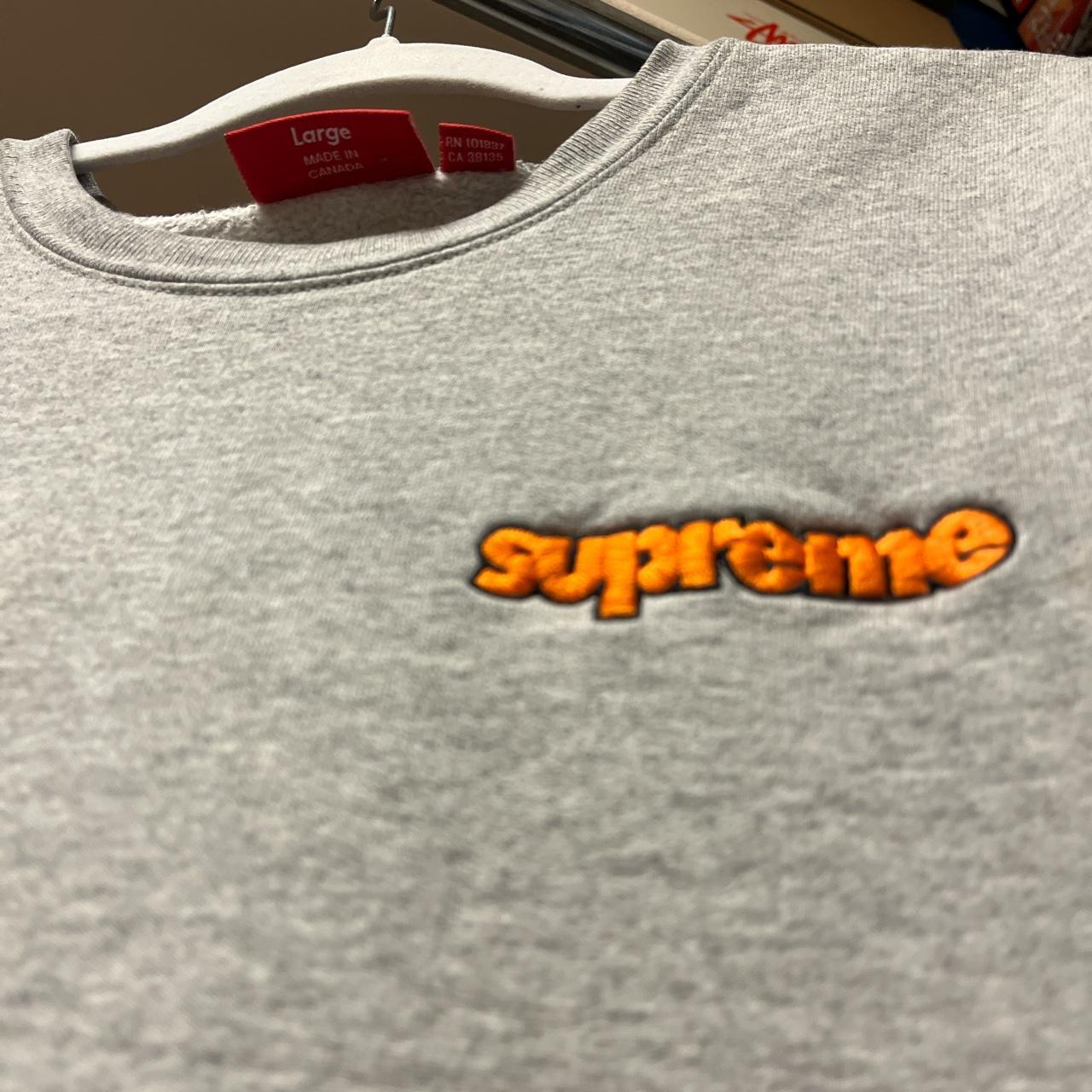 Supreme Kanjii Crewneck Grey XL very comfortable - Depop