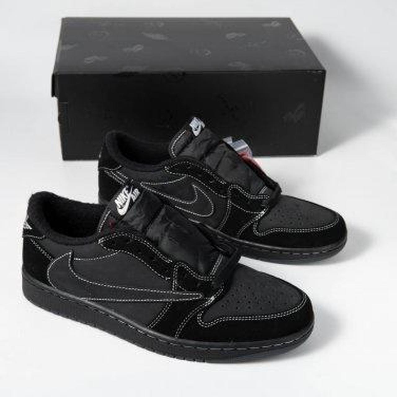 Jordan men s black and white trainers depop