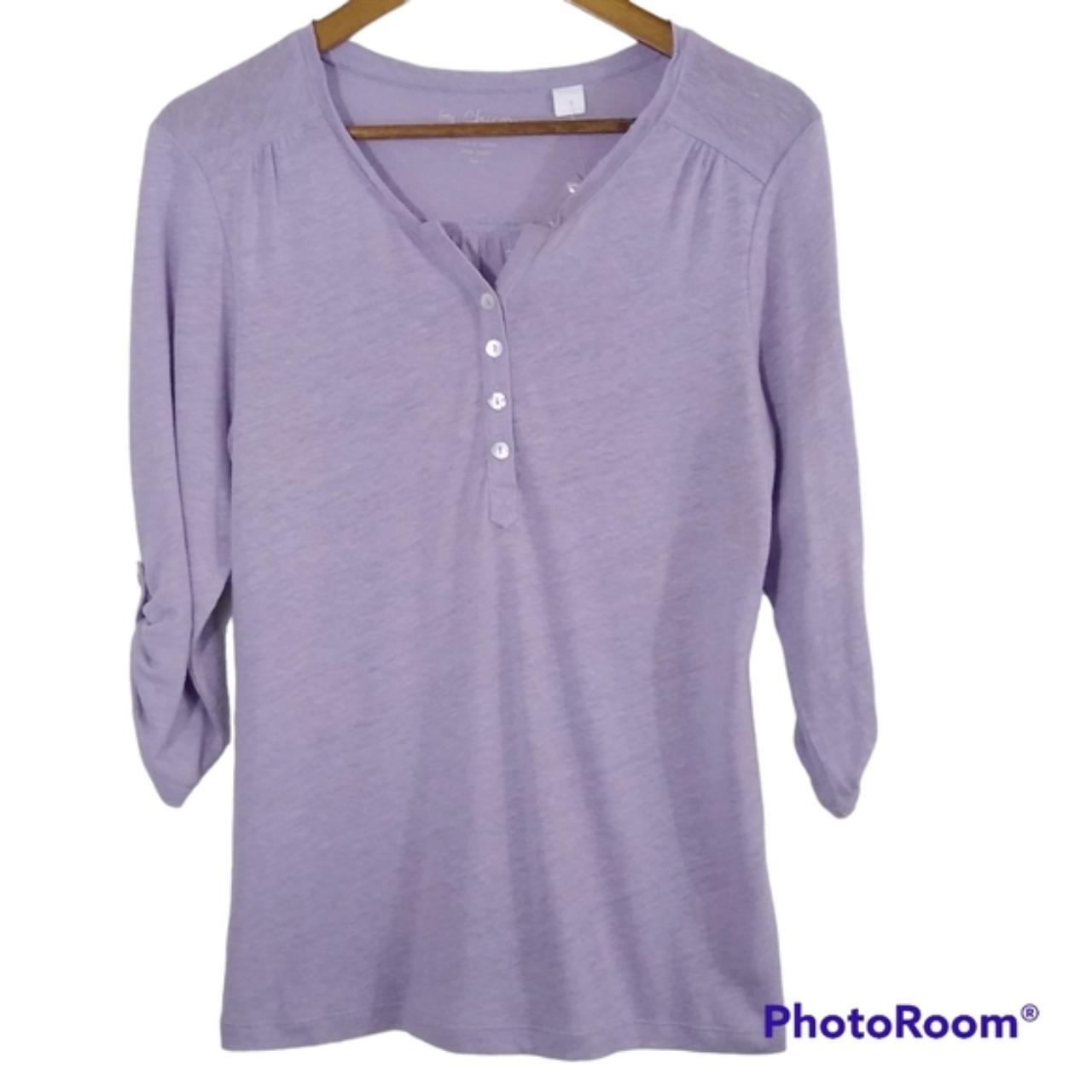 Purple 3/4 Sleeve Henley