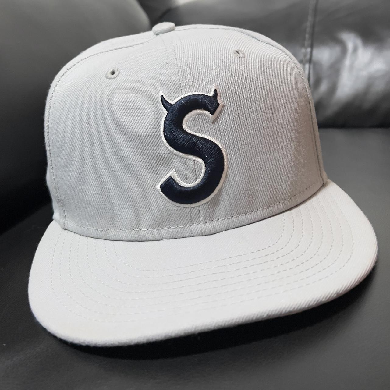 Supreme S Logo New Era (FW22) Grey Cap Used twice... - Depop