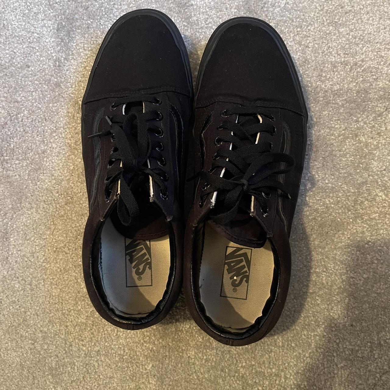 All black old skool vans. Very good condition, only... - Depop