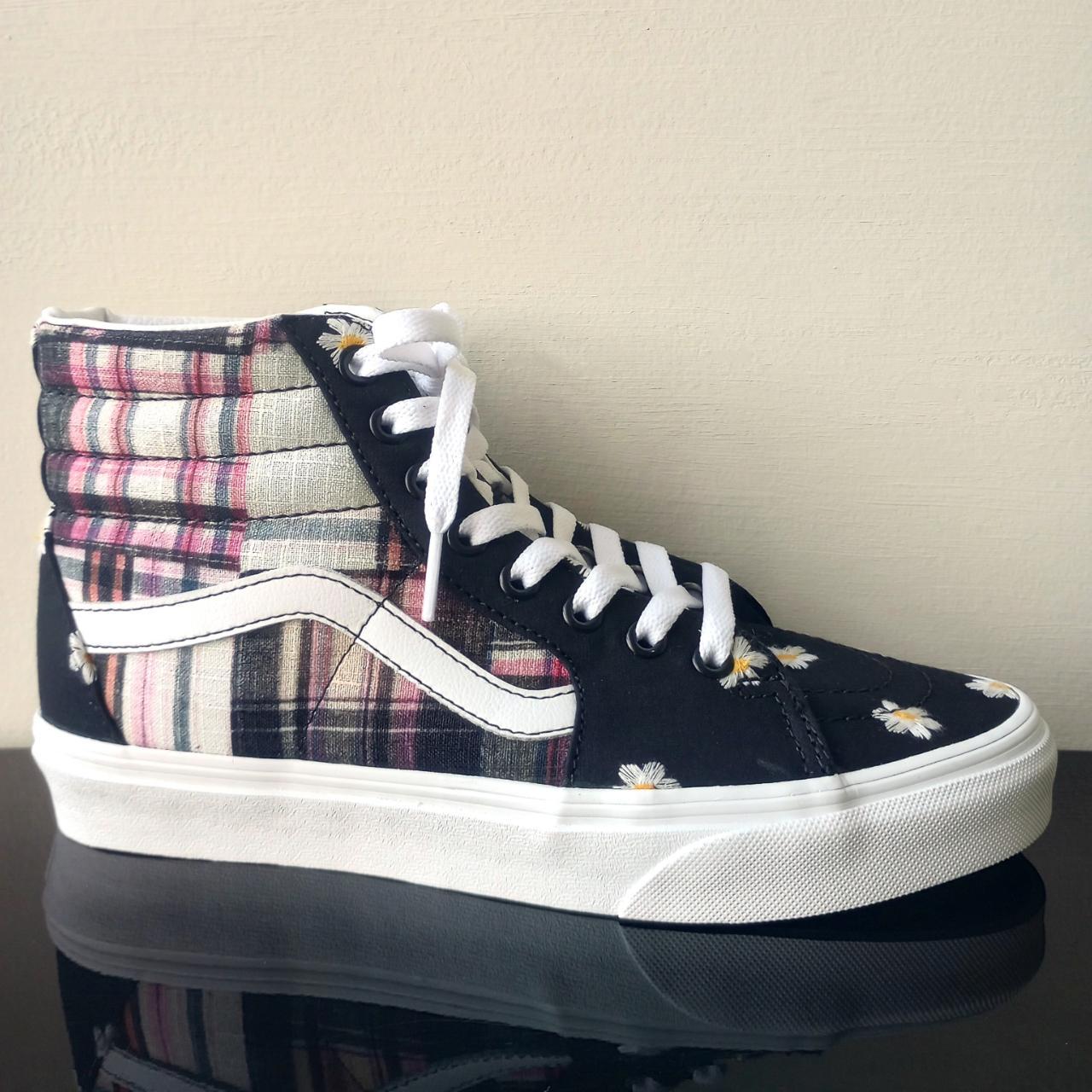 Vans Men Sk8 Hi Floral Plaid Patchwork Canvas. Depop