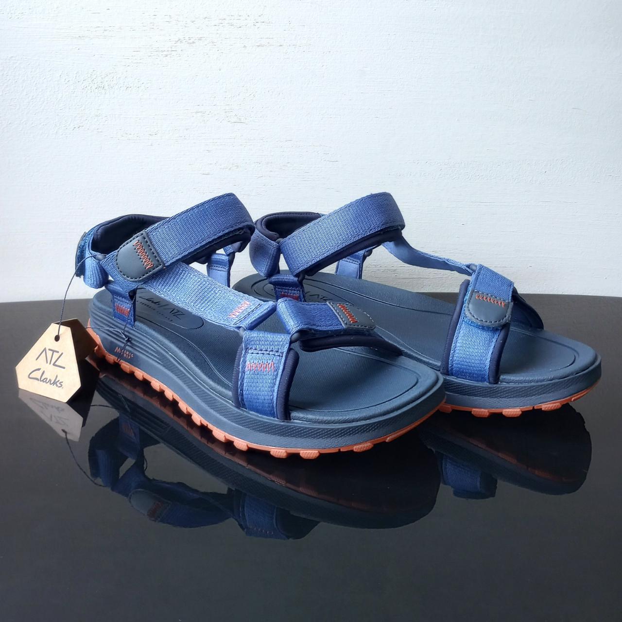 Clarks navy blue sandals online