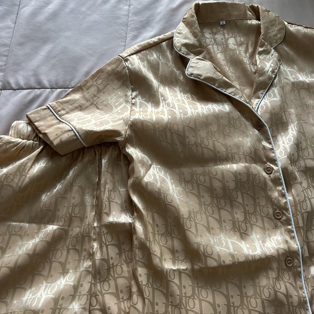 Dior Women's Gold and Cream Pajamas | Depop