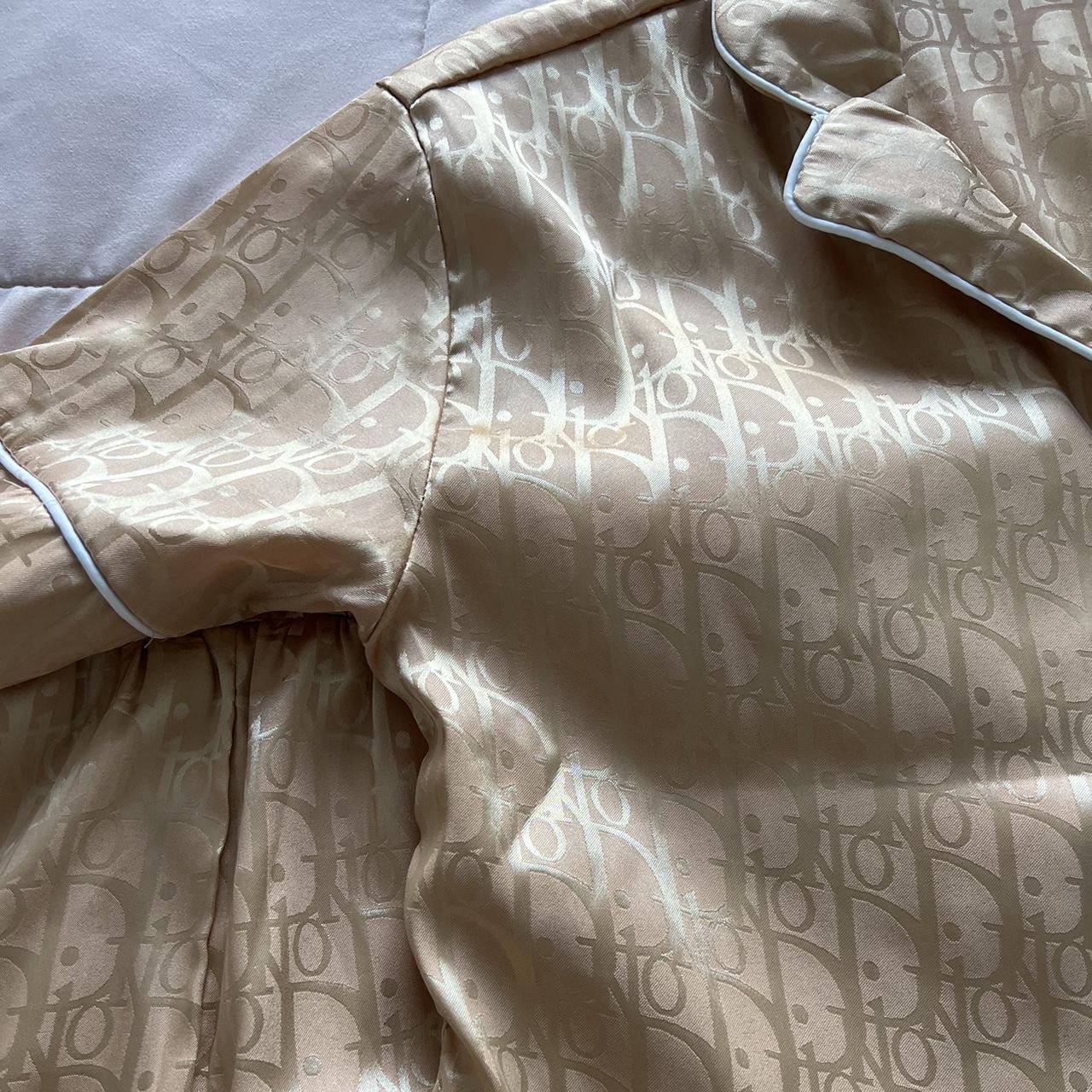 Dior Women's Gold and Cream Pajamas | Depop