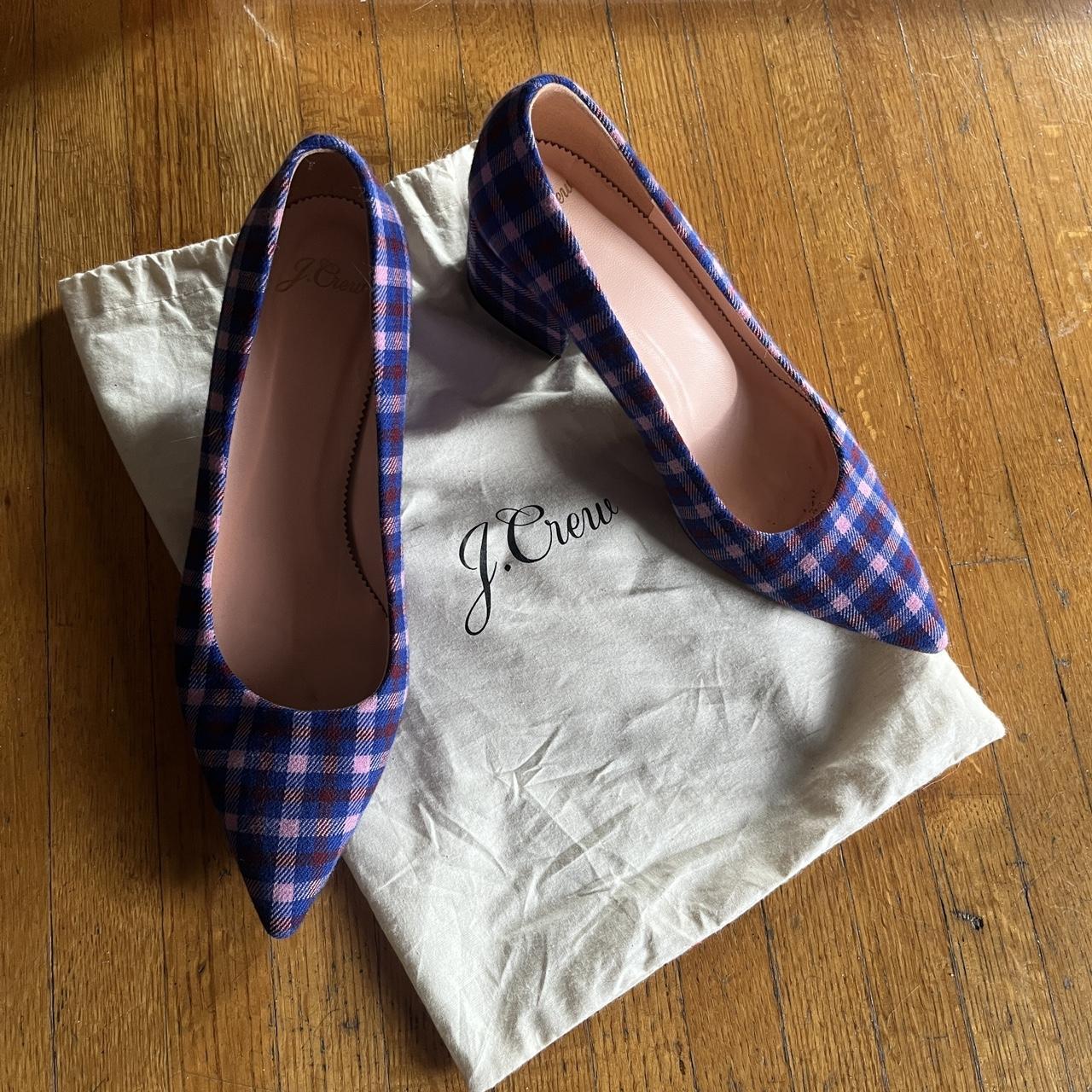 J crew hot sale plaid pumps