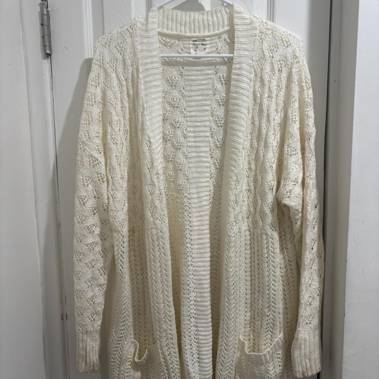 the cutest lace knit cardigan with pockets got this Depop