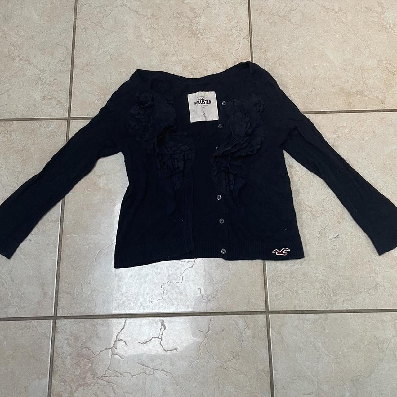 Hollister old style y2k RARE navy 3/4 length sleeve... - Depop