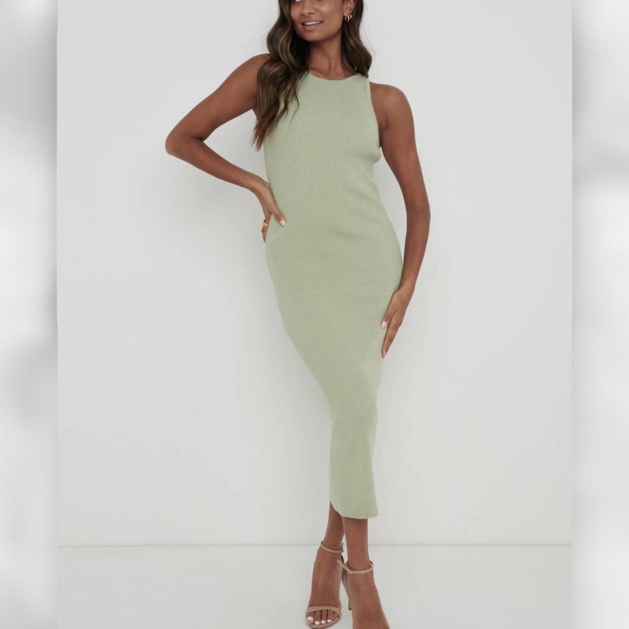 Billie Ribbed Racer Midi Dress Brand new condition... - Depop