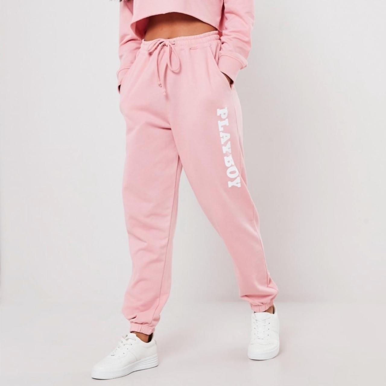 Pink Missguided Joggers And A Nice Top PINK PLAYBOY