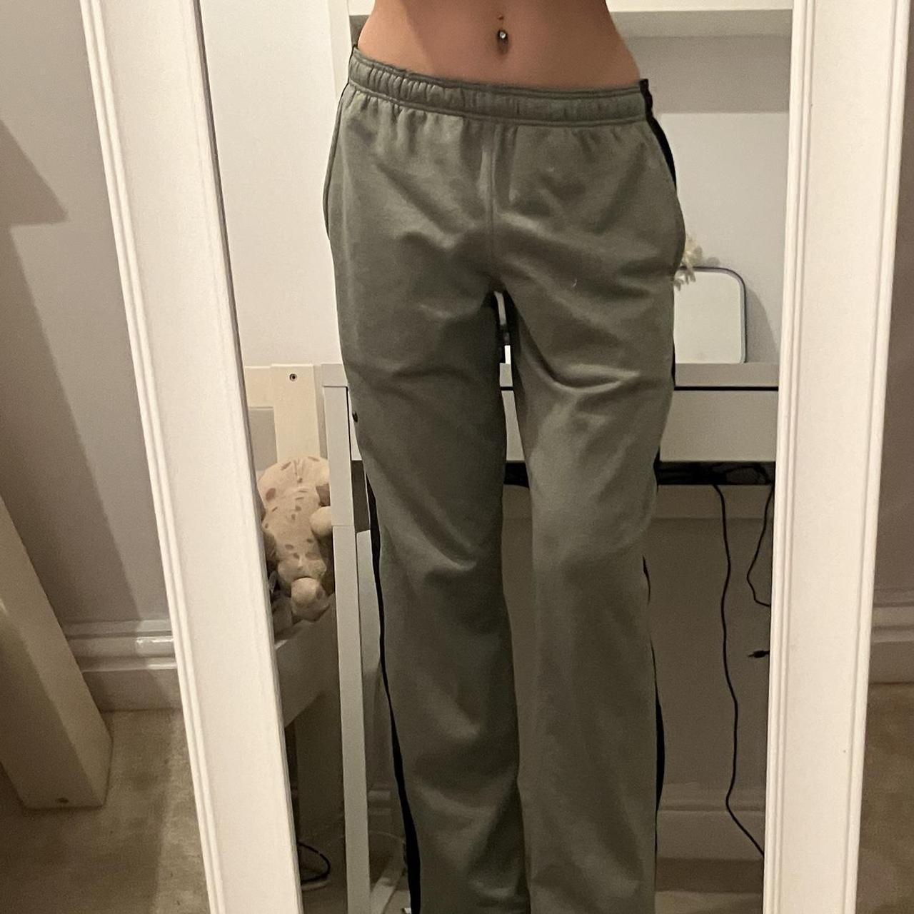  vintage wide leg nike grey tracksuit bottoms Depop