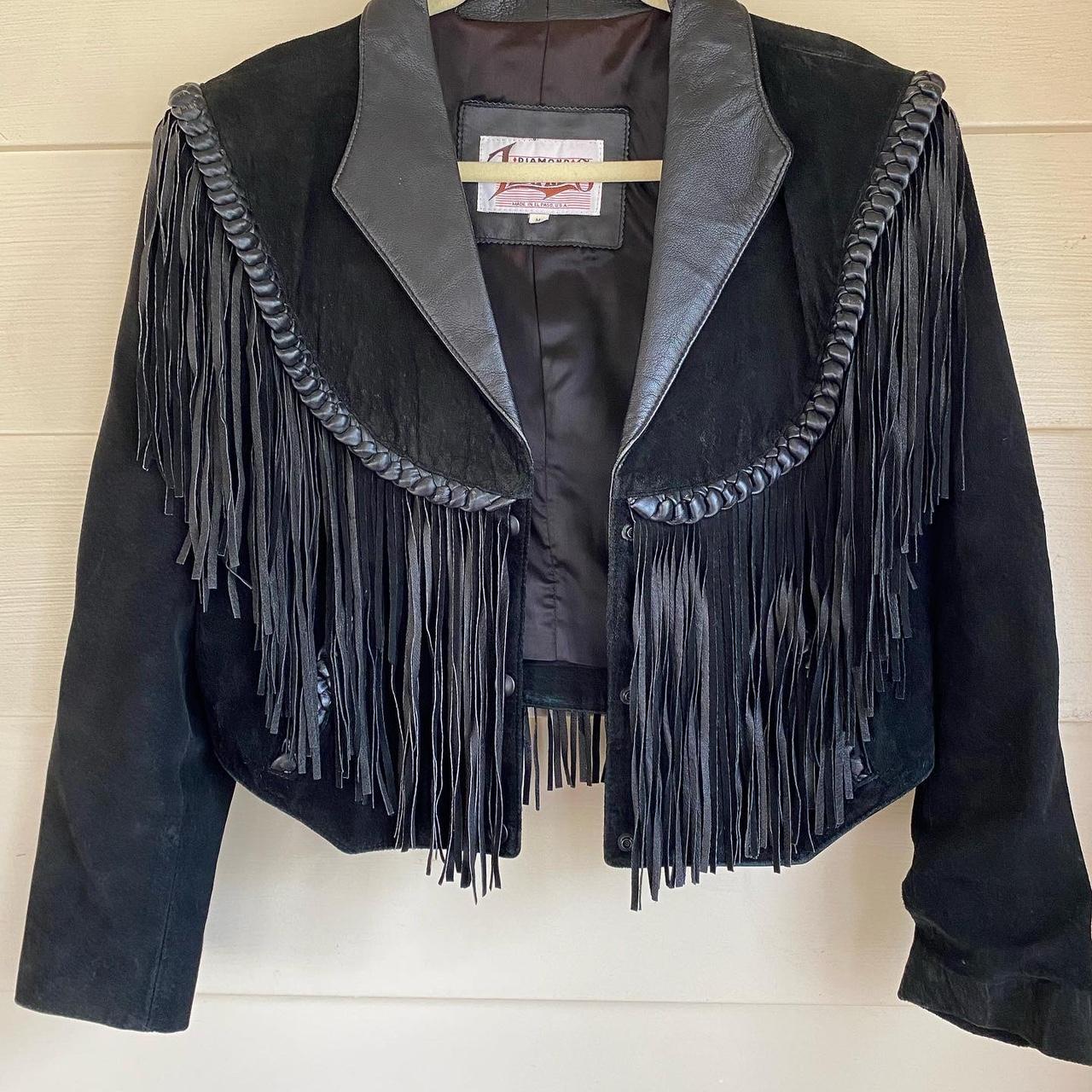 Vintage 70s Diamond Leathers black suede fringe | Depop Vintage 70s Diamond Leathers black suede fringe | Depop