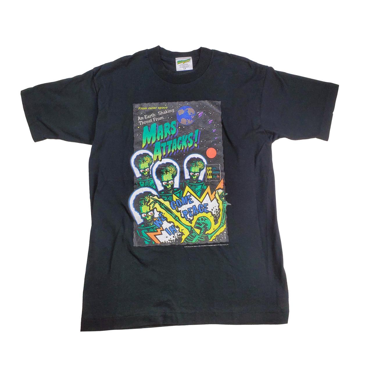 90's Movie vintage Mars Attacks Tシャツ 映画 Vintage MARS ATTACKS Movie 2XL Pacific TEE SHIRT Yellow