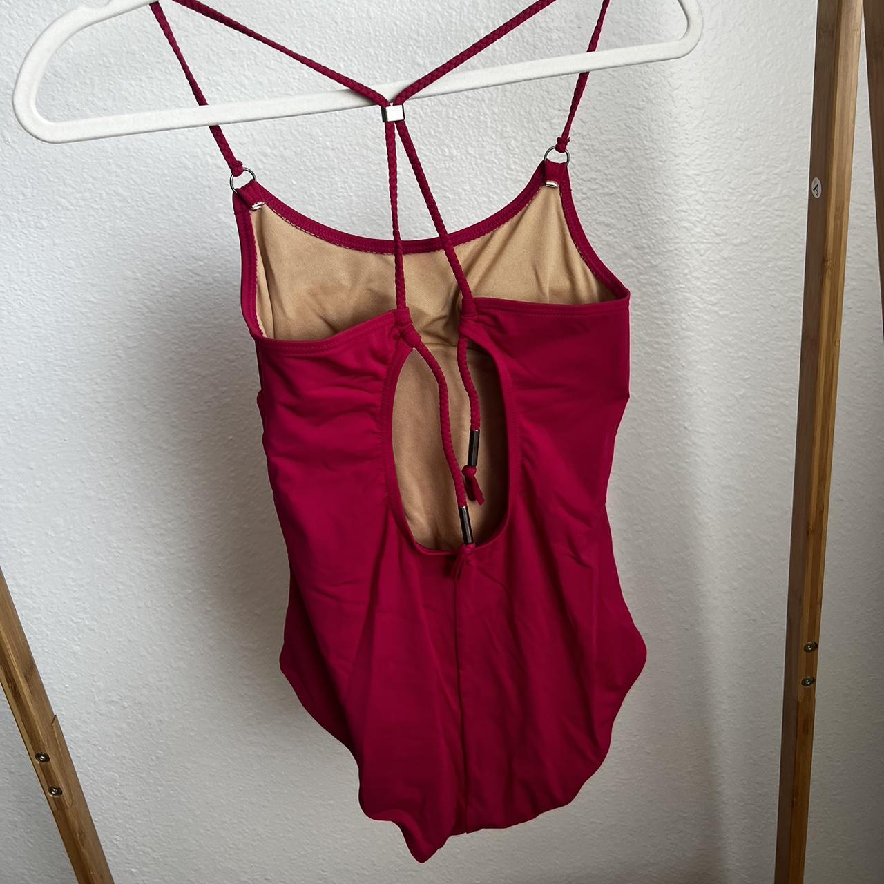 Beautiful Vintage pinkish-red one piece swimsuit!!... - Depop