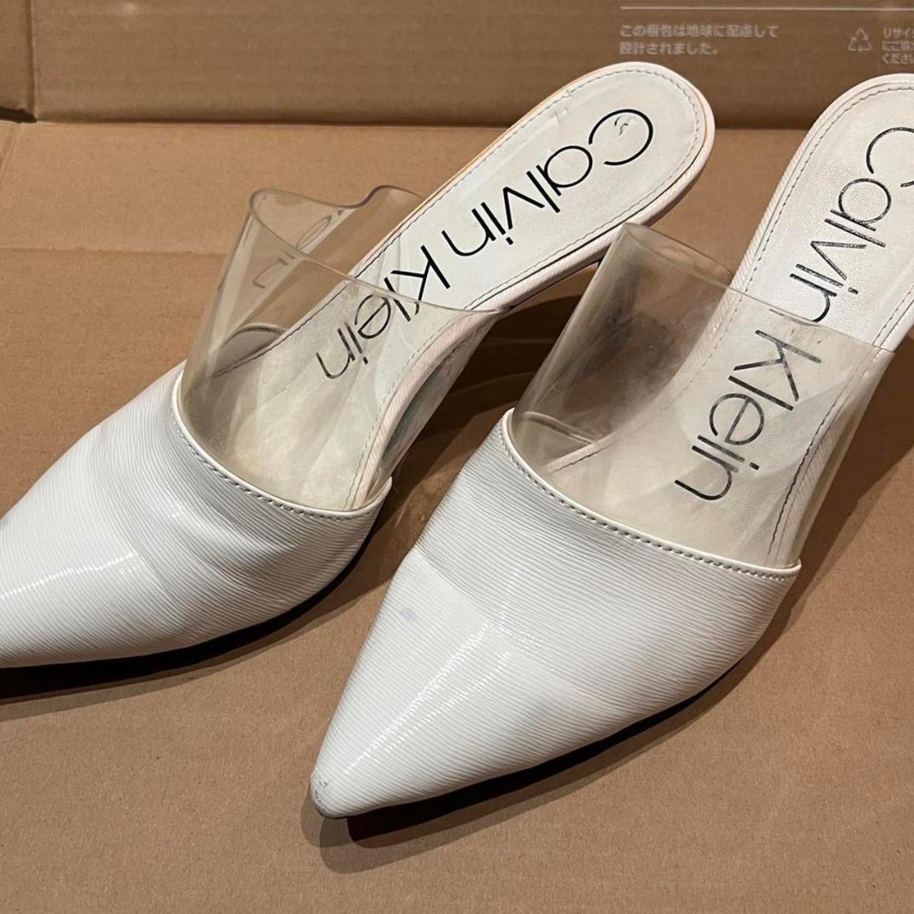 Calvin klein white heels best sale