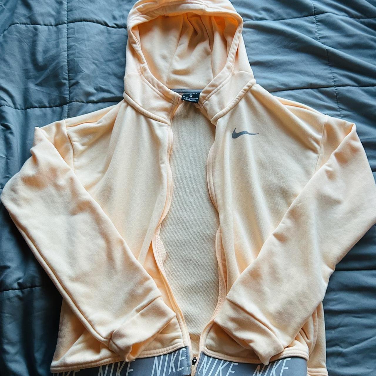 super cute pink nike zip up hoodie so lightweight Depop