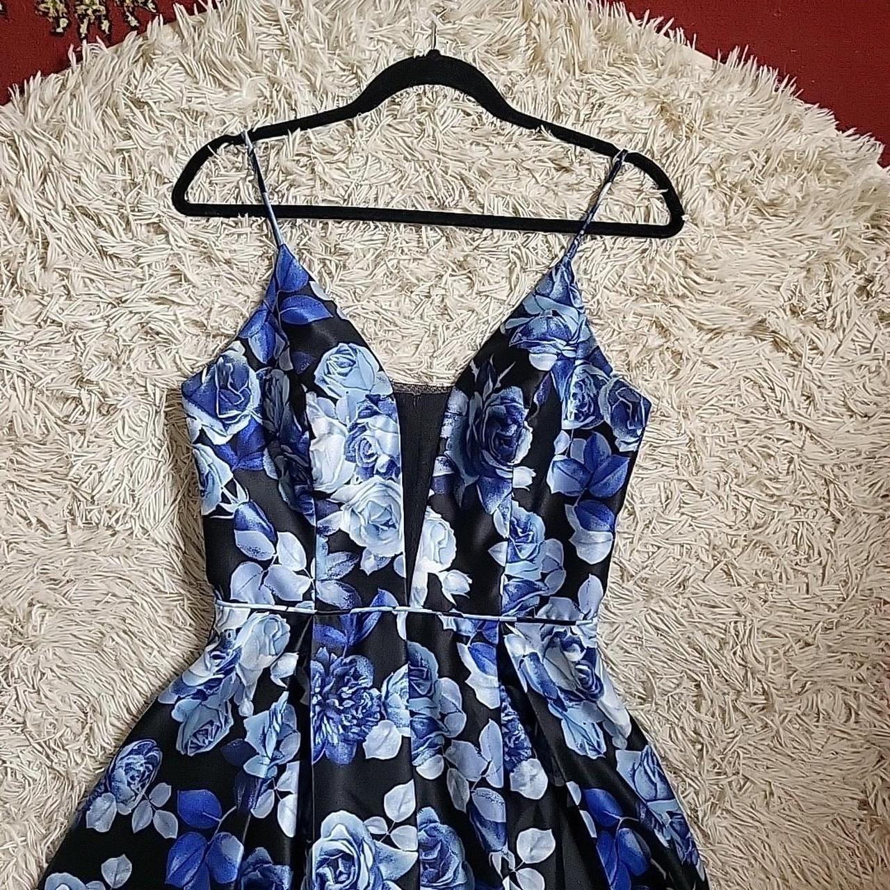 Betsy and adam blue floral dress hotsell