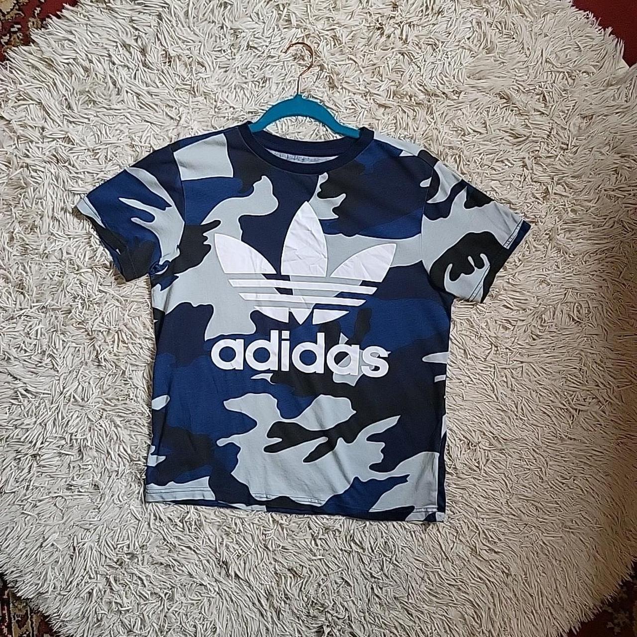 Adidas blue camo t shirt online