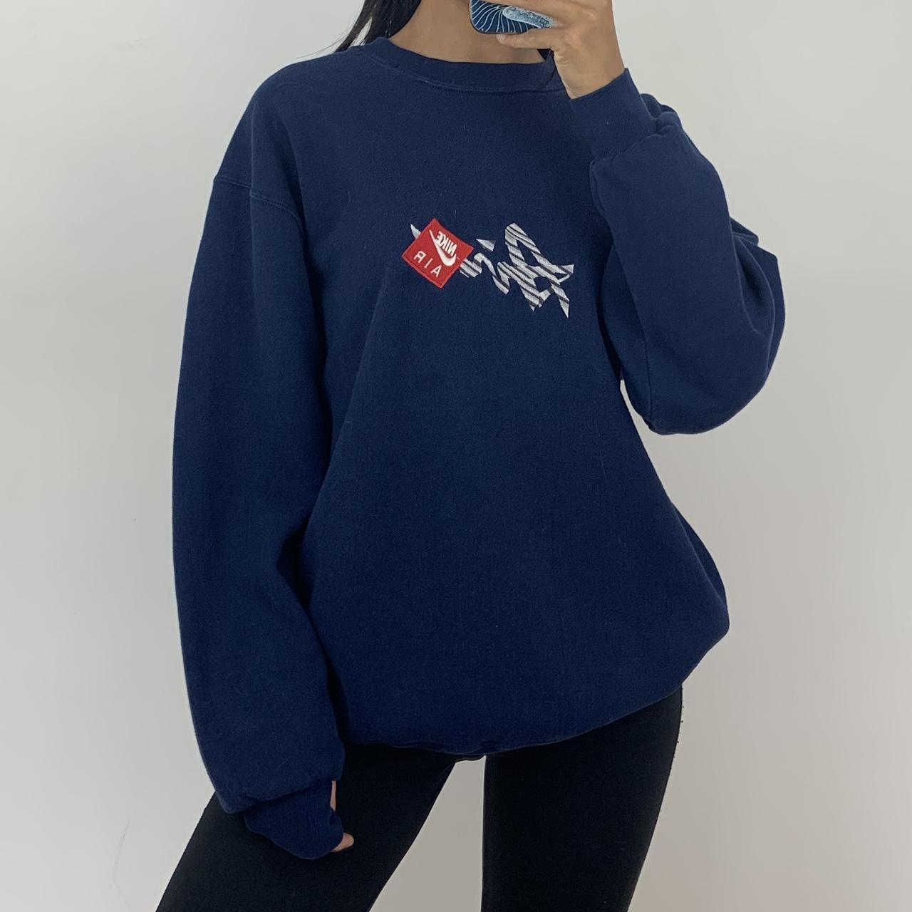 Vintage embroidered navy Nike air fashion sweater