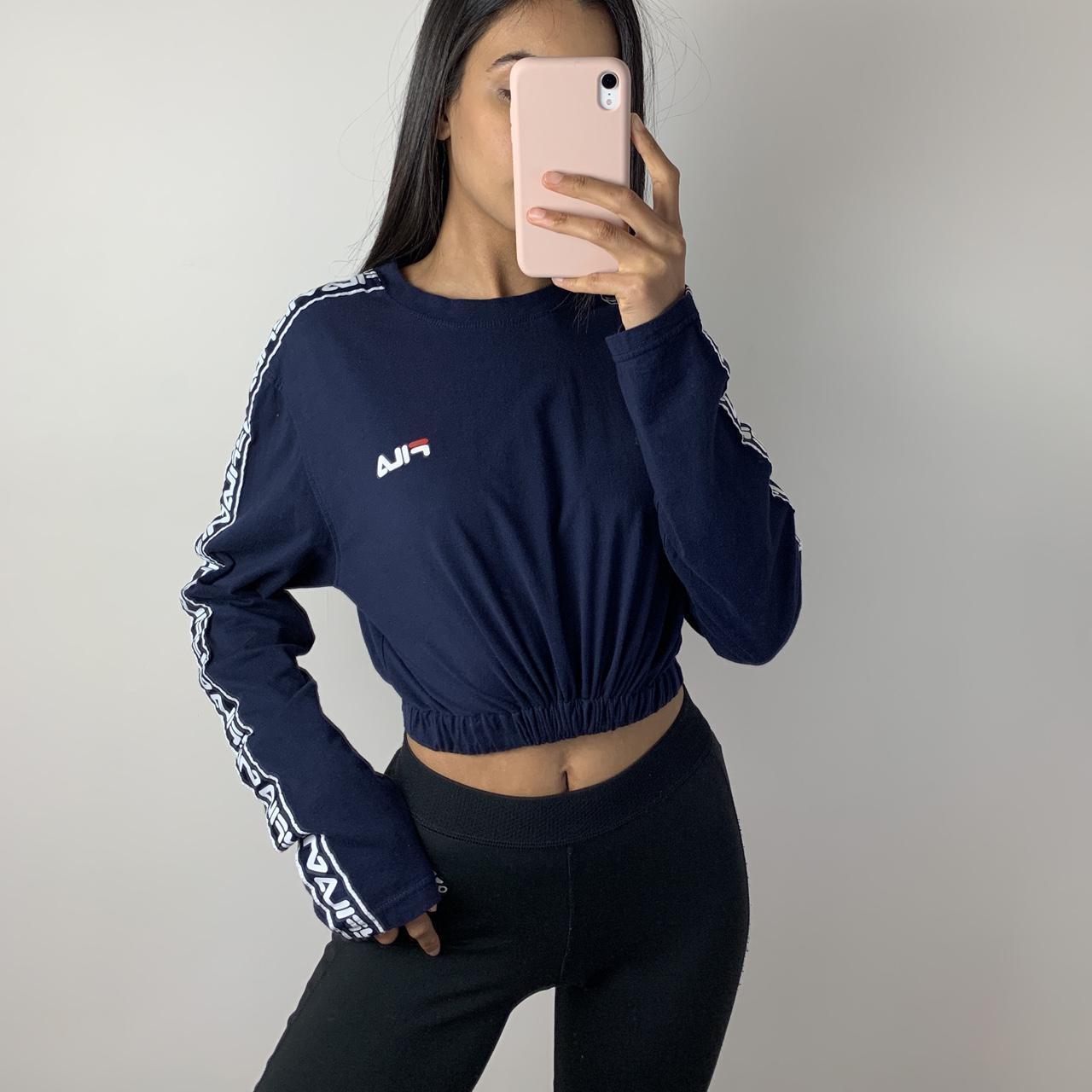 Fila blue crop top best sale