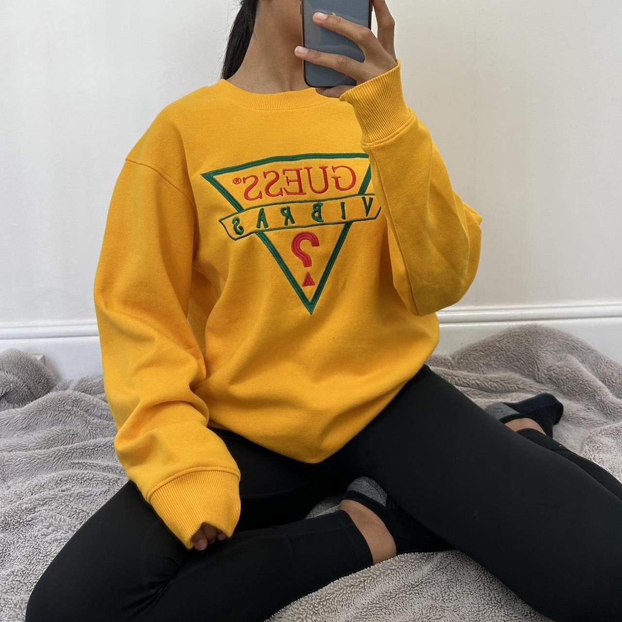 Guess yellow sweatshirt best sale