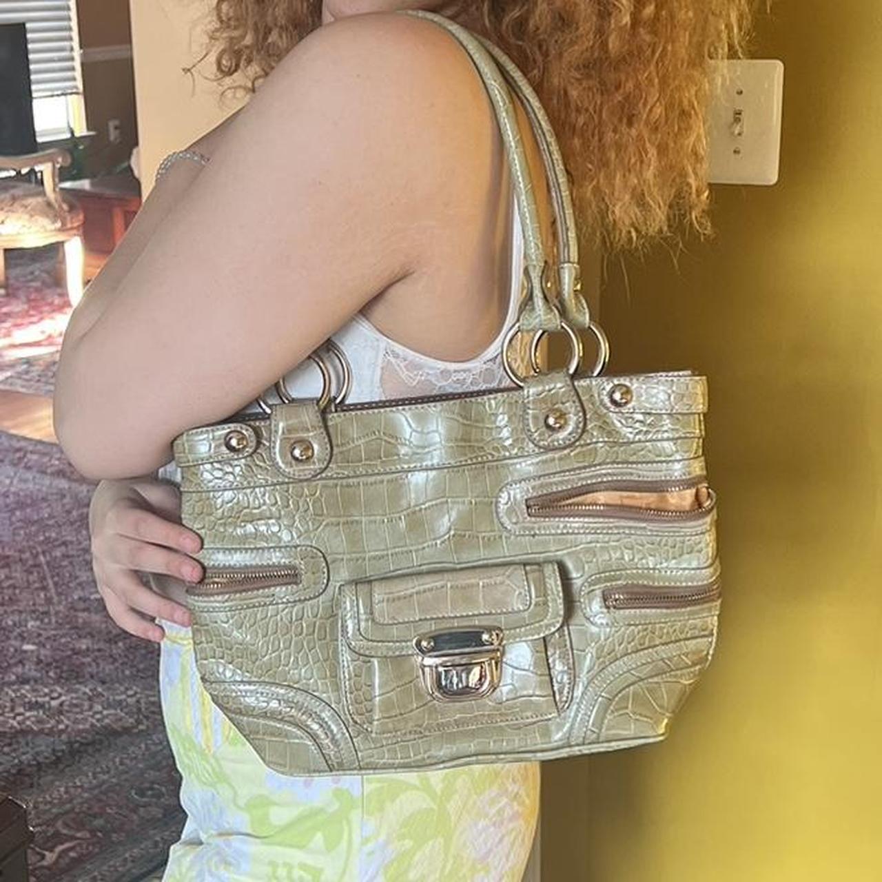 Green Snakeskin Designer Kathy Van Zeeland Purse... Depop