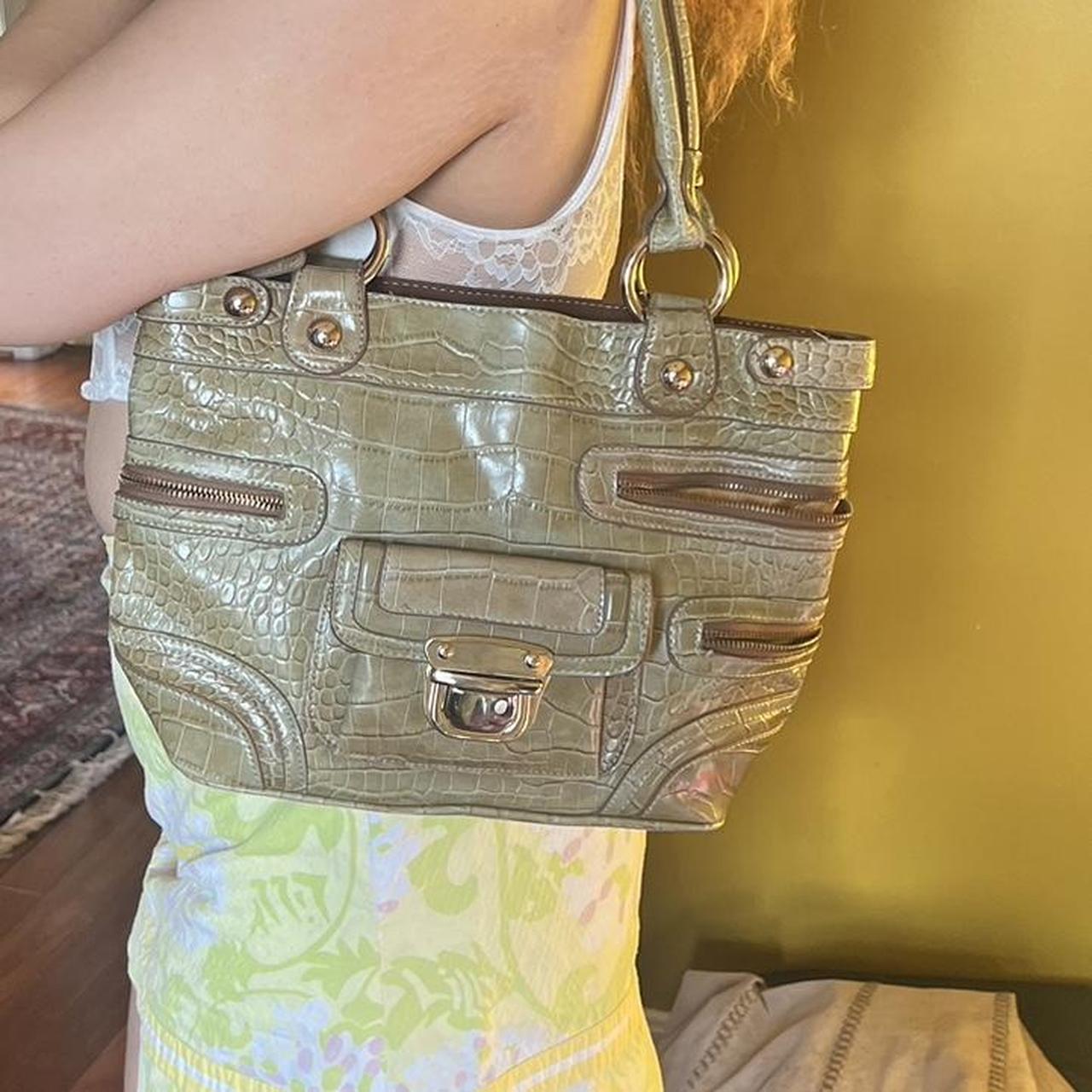 Green Snakeskin Designer Kathy Van Zeeland Purse... Depop
