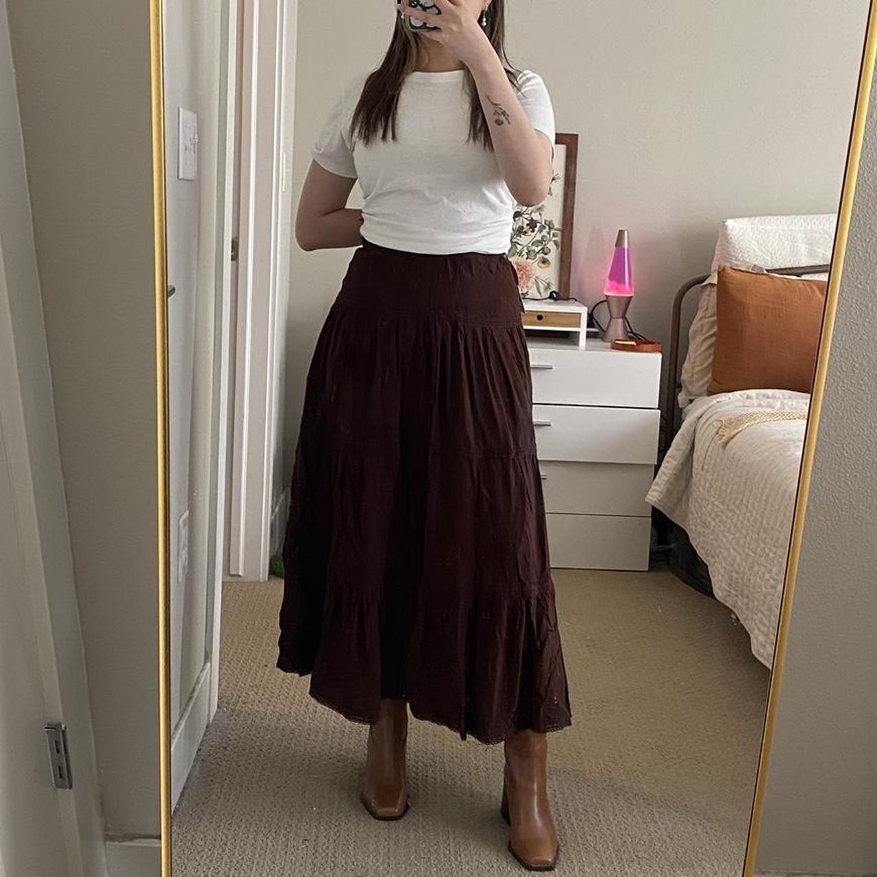 Cider Long Brown Skirt Size S I am 5’1 for... Depop
