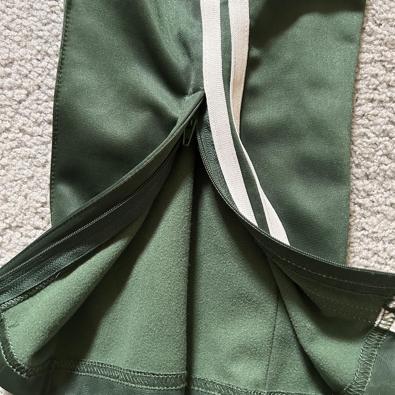 Russell Athletic green white athletic pants zipper - Depop