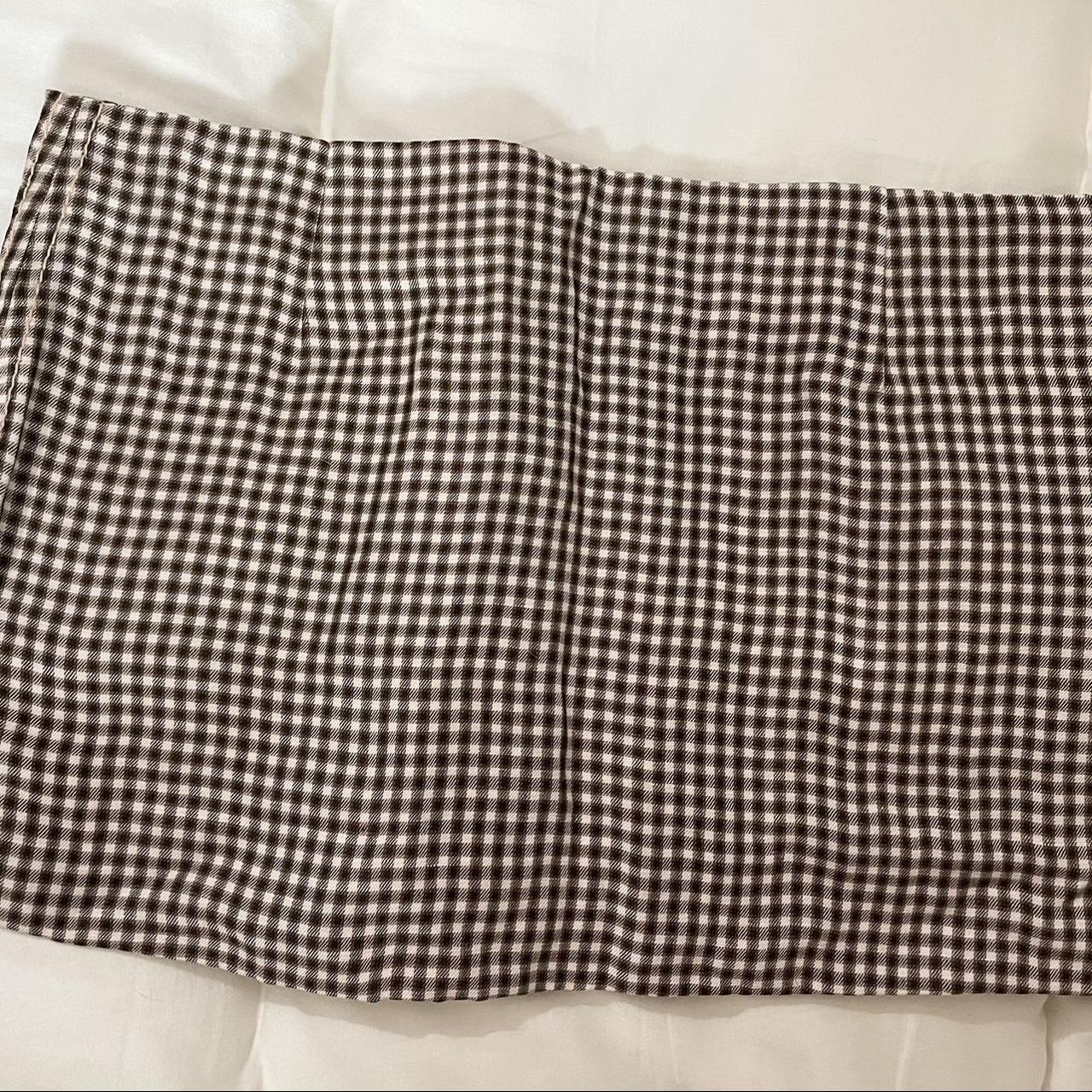 Acne studios brown/ white miniskirt Rise: Low... - Depop