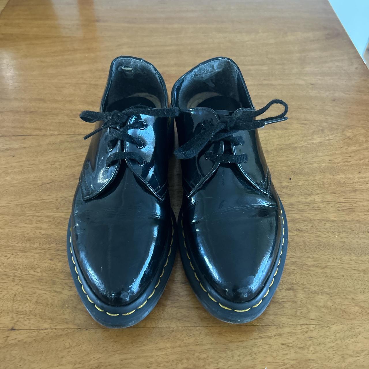 Dr. Martens Black Patent Leather Dupree Shoes Slight