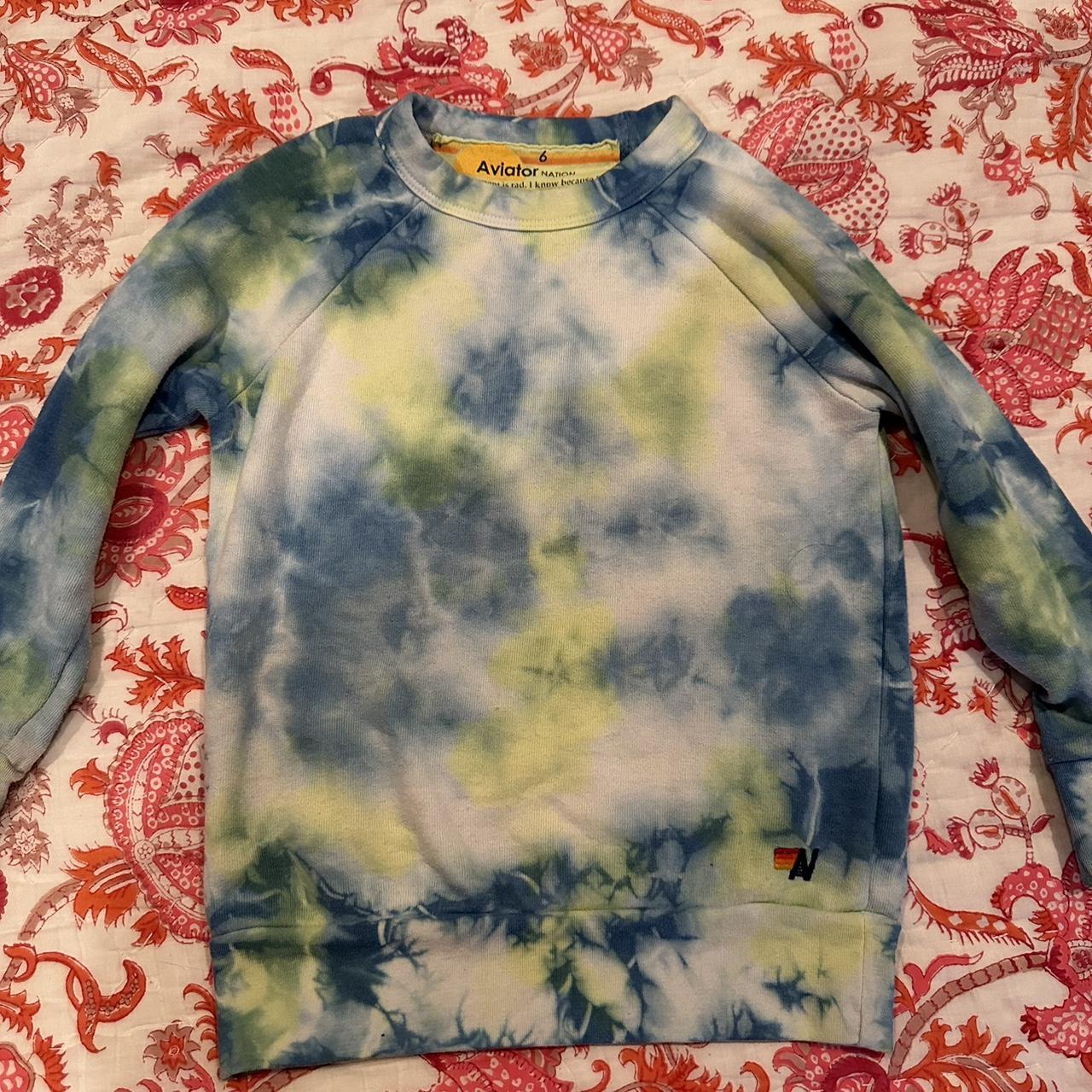 Aviator nation sale kids tiedye crewneck