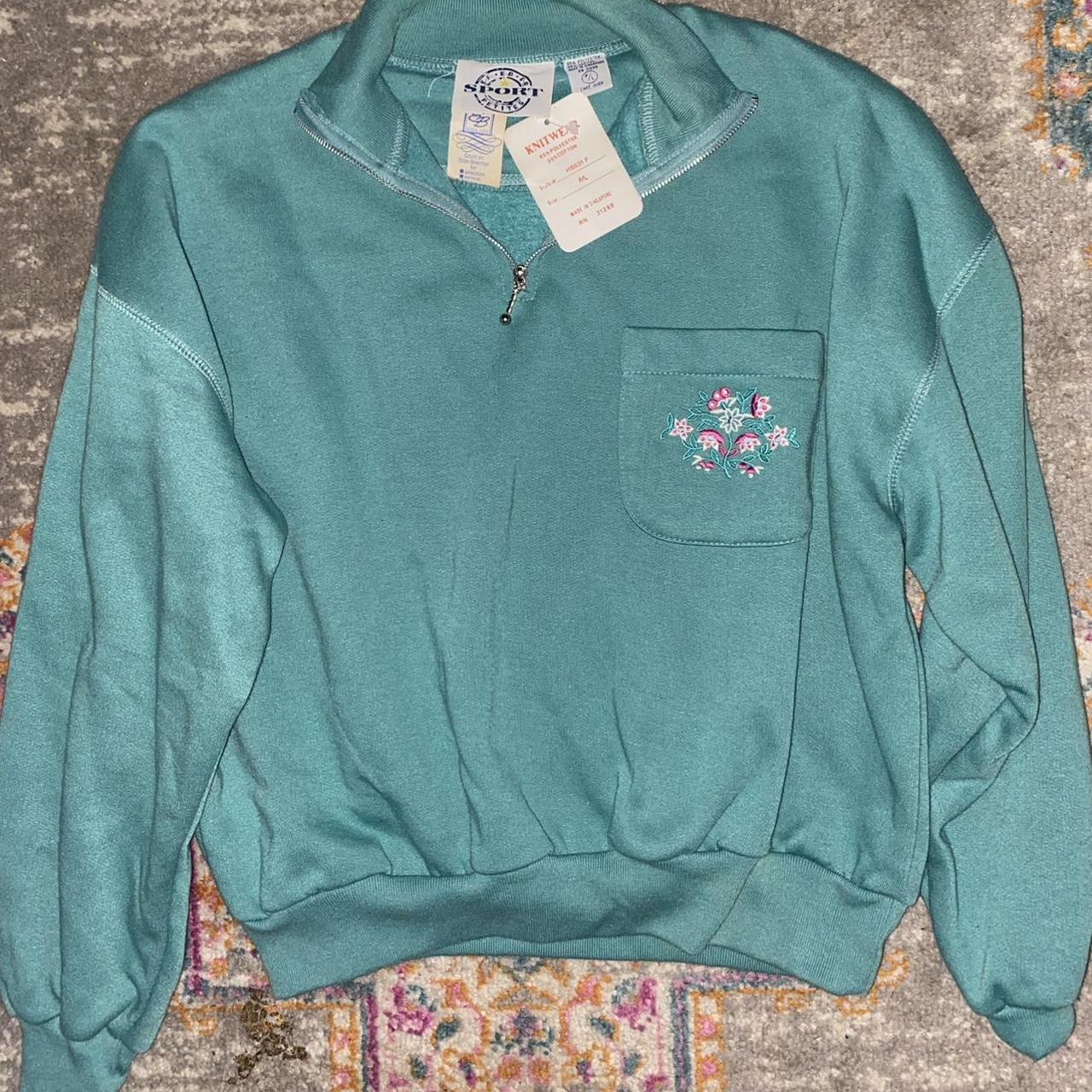 EB Sport Women's Green and Blue Sweatshirt Depop