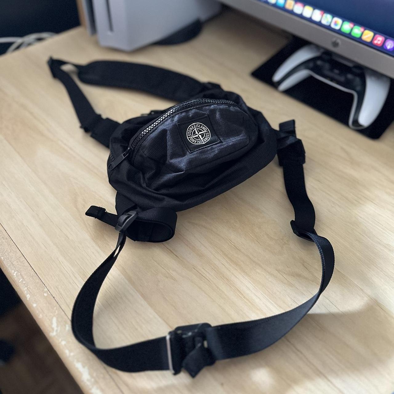 Stone Island Black Reflective Weave Ripstop Bum Bag. Depop