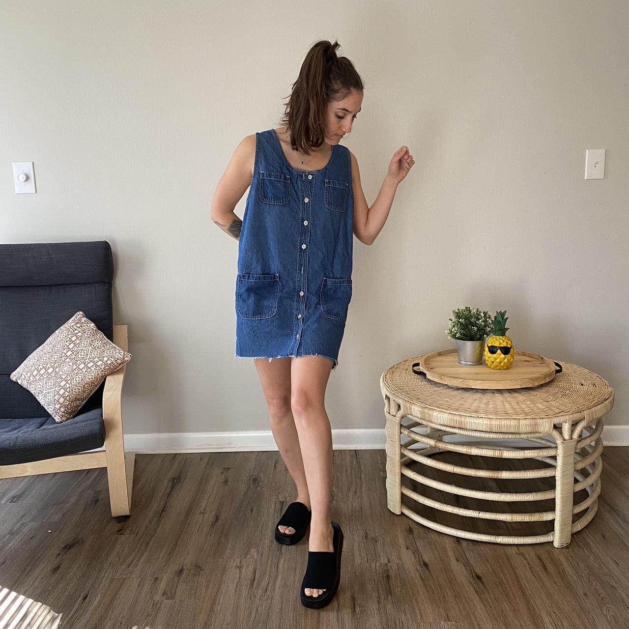 90s Vintage Denim Dress Vintage Jean... - Depop