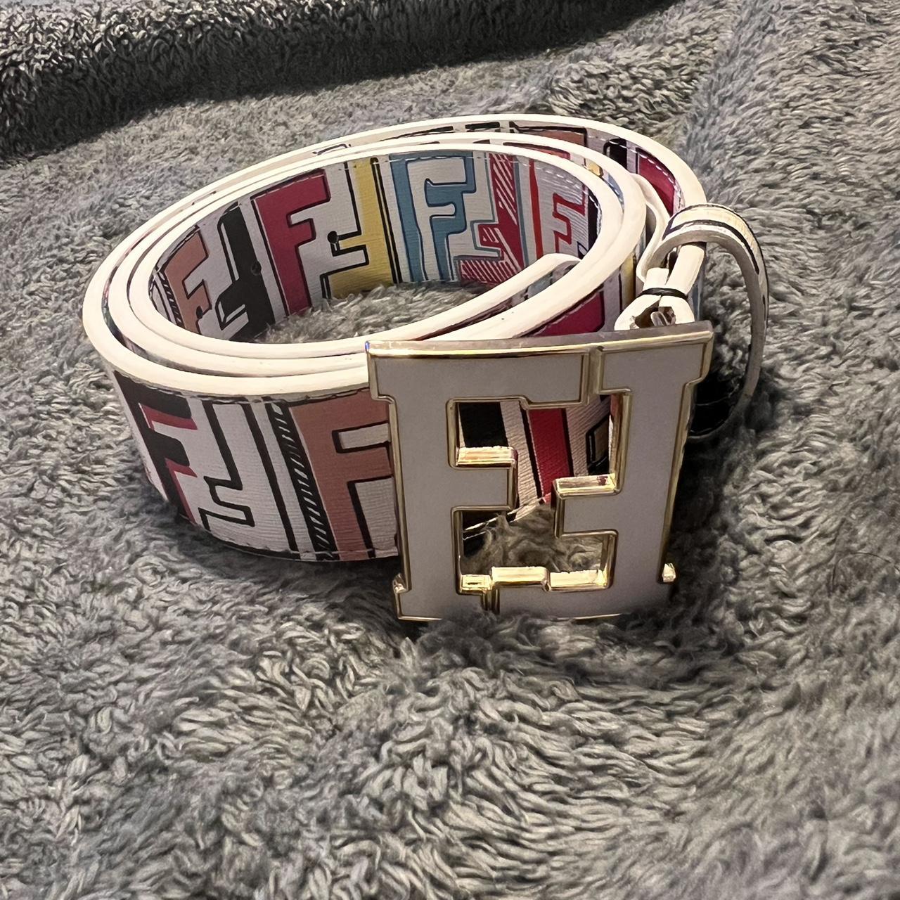 fendi white belt