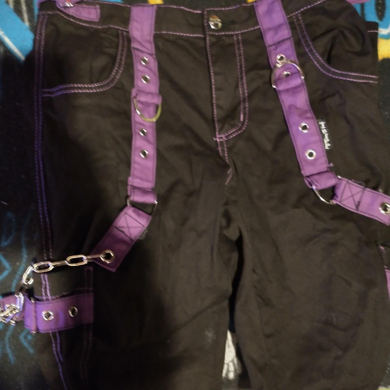 Tripp NYC Men's Purple and Black Trousers | Depop