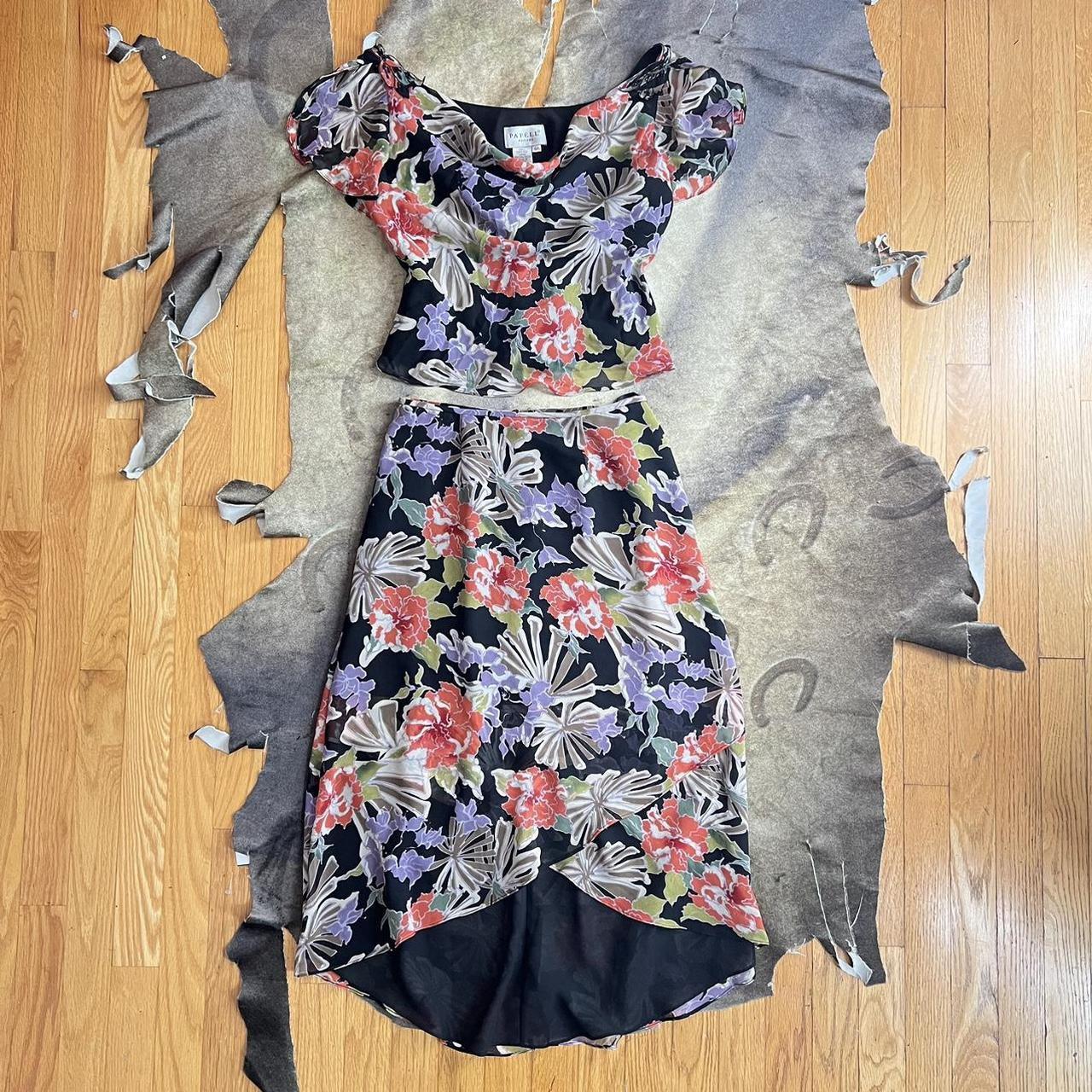 90s floral silk two piece set NWT very cute very