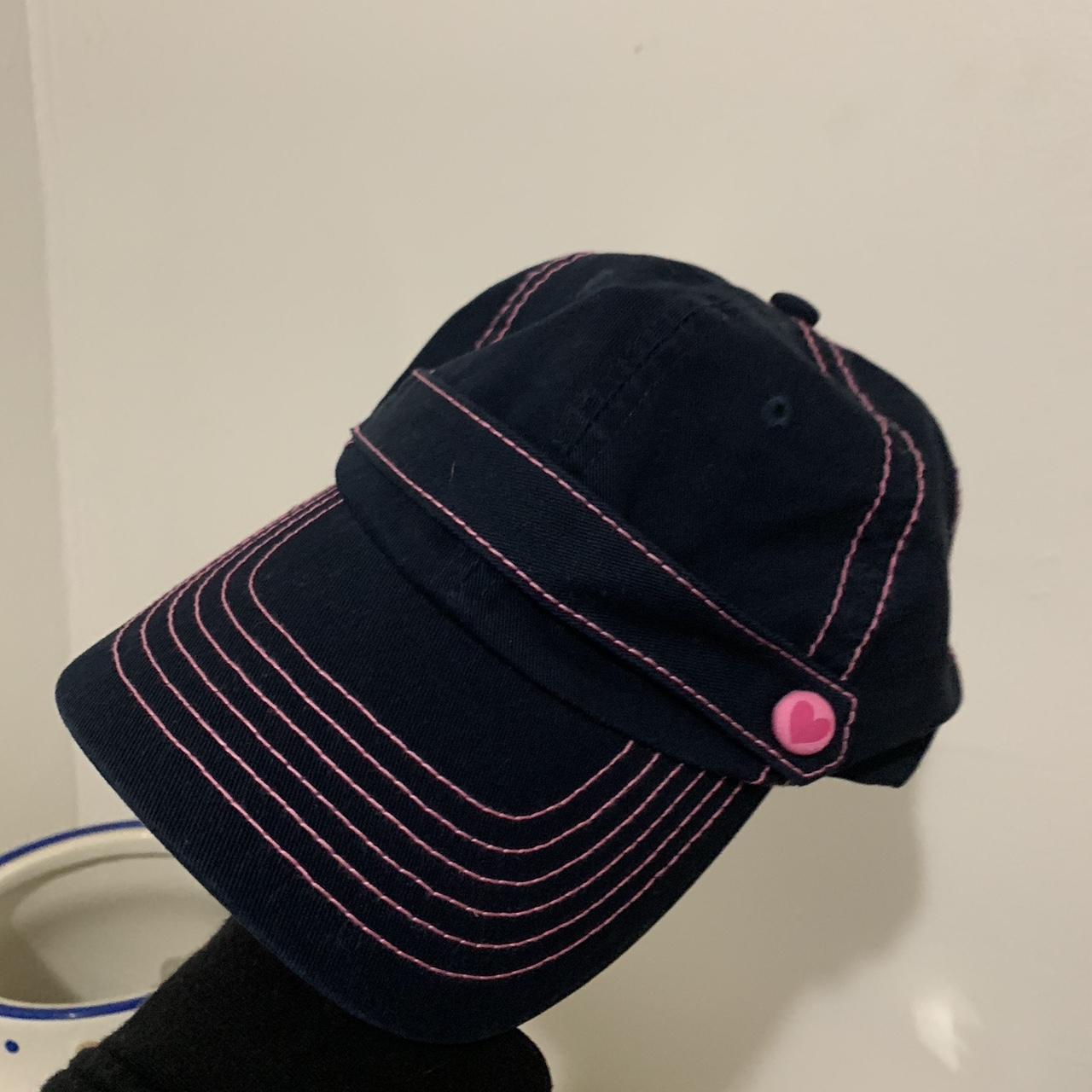 Subaru hat with velcro back very cute navy and pink. Depop