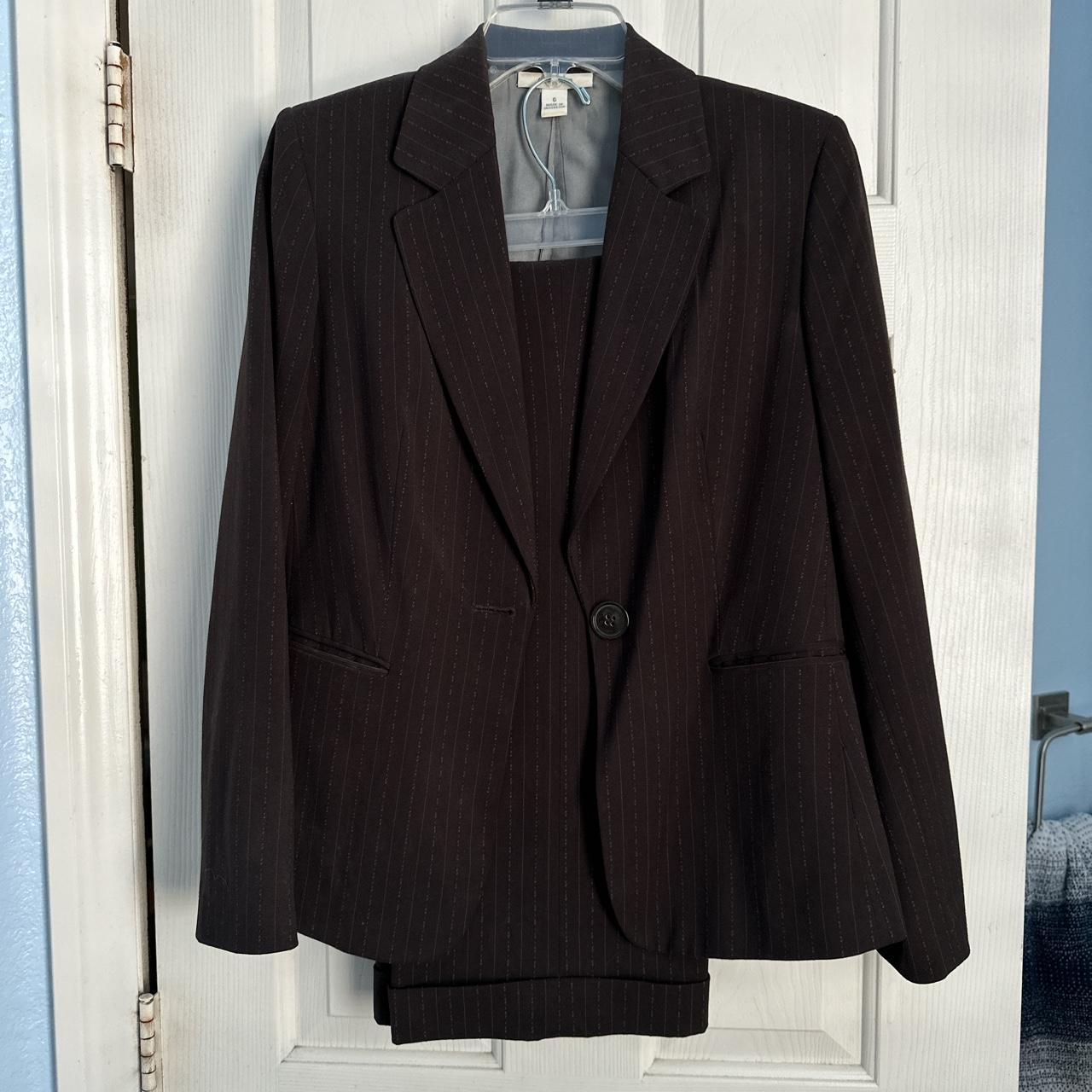 Dress Barn Jacket Blazer And Pants Black Brown