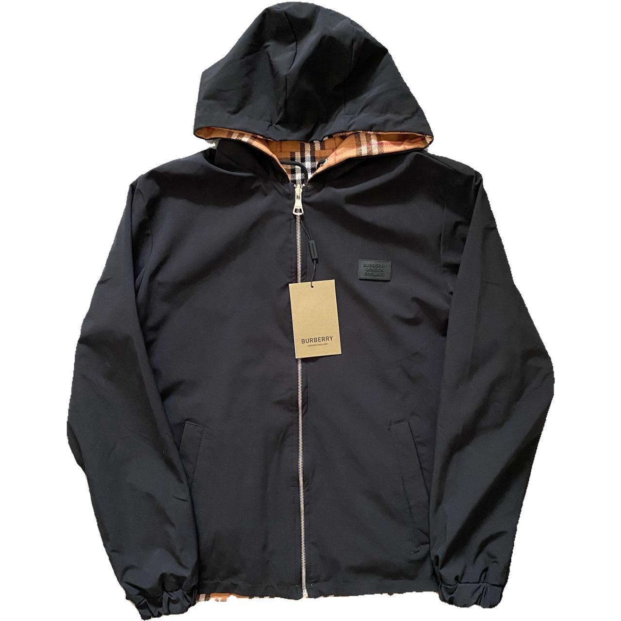 burberry reversible zip up jacket cotton and nylon | Depop