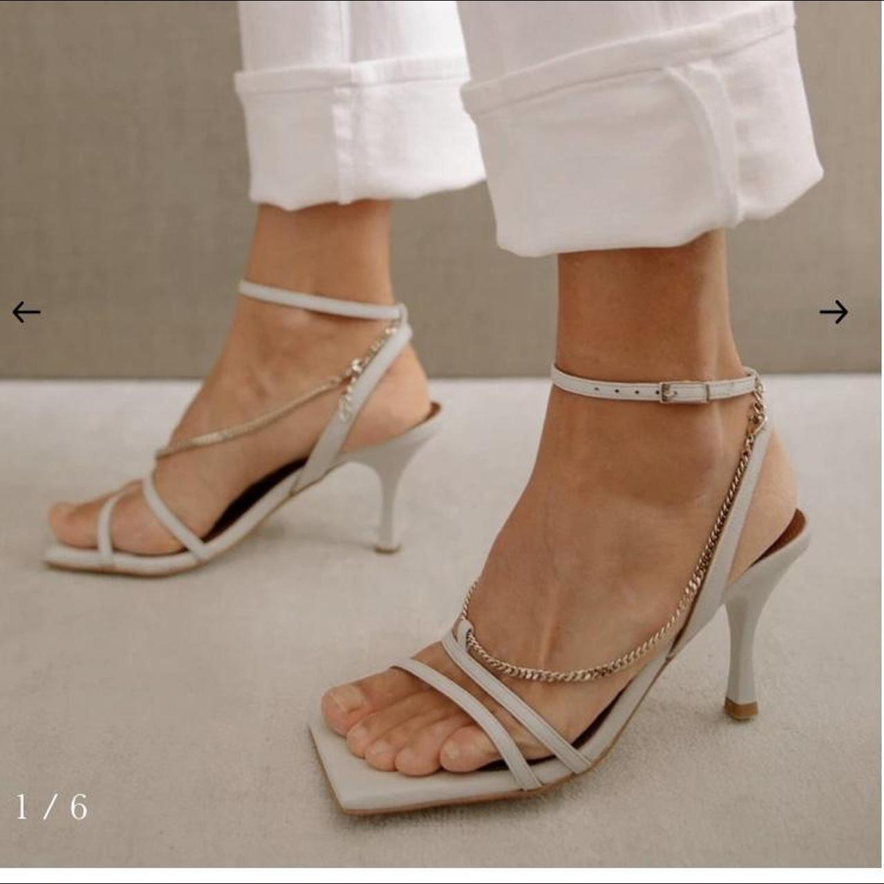 ALOHAS High heeled sandals Straps chain white Depop