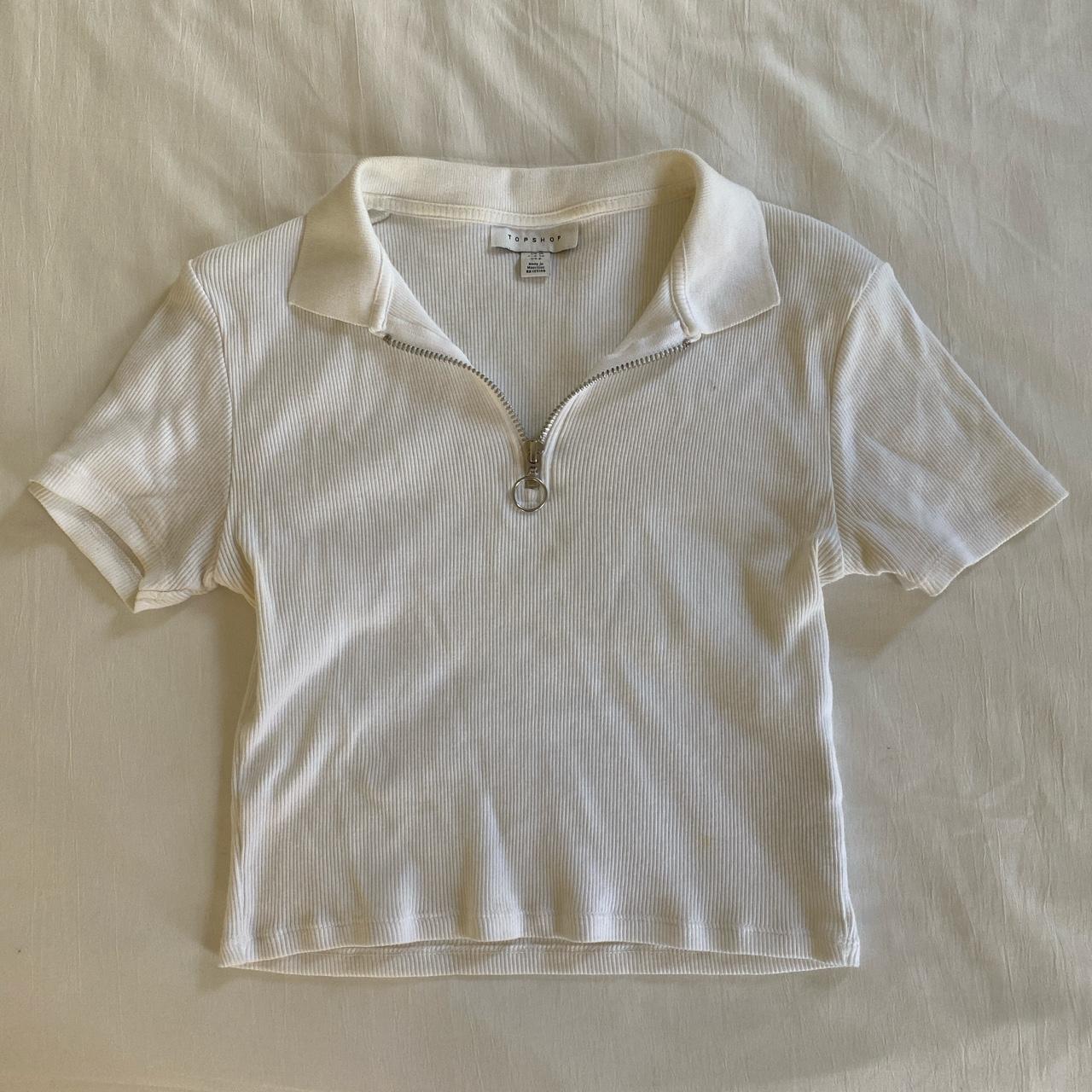 Brandy Melville Women's White Polo-shirts | Depop