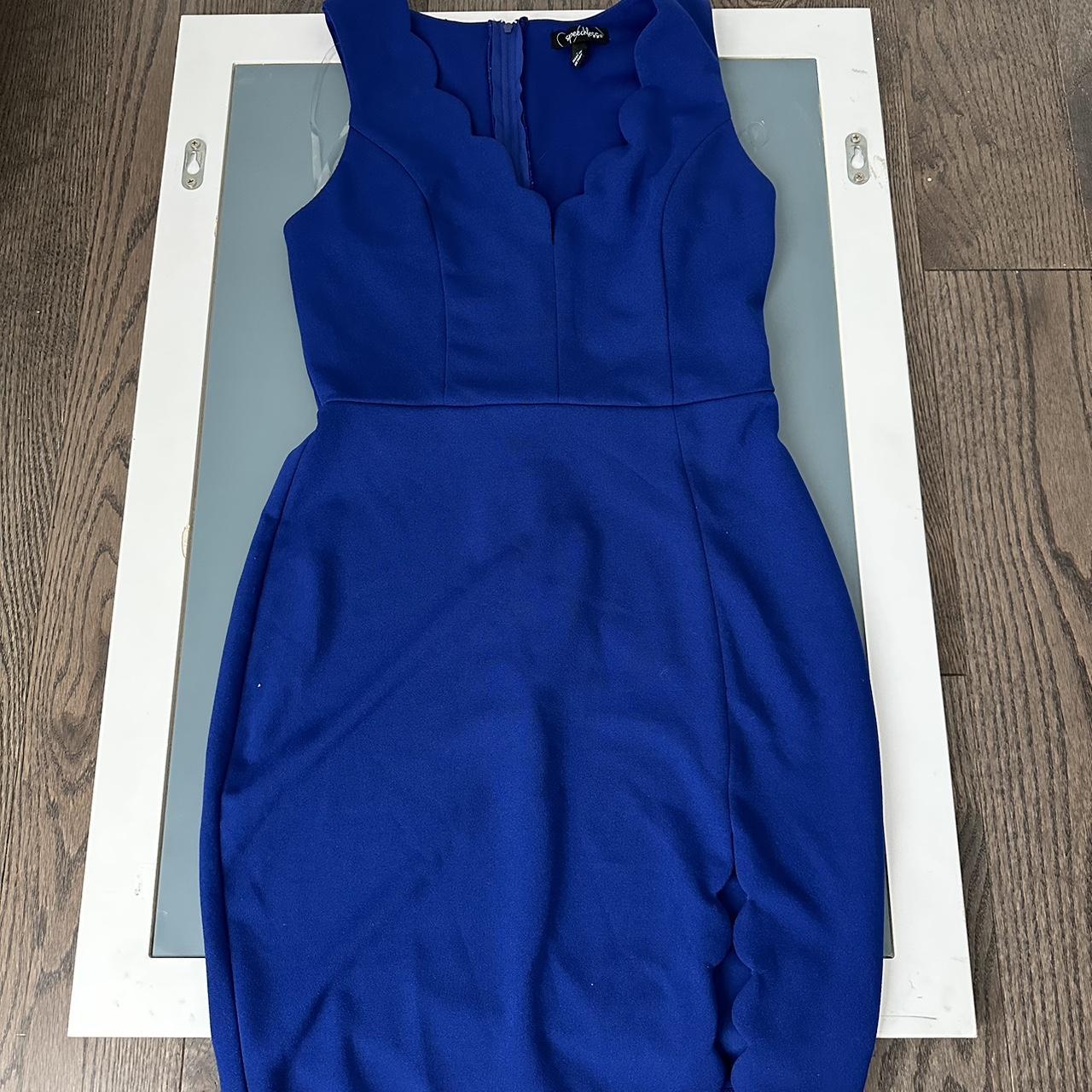Macy's Women's Navy and Blue Dress Depop