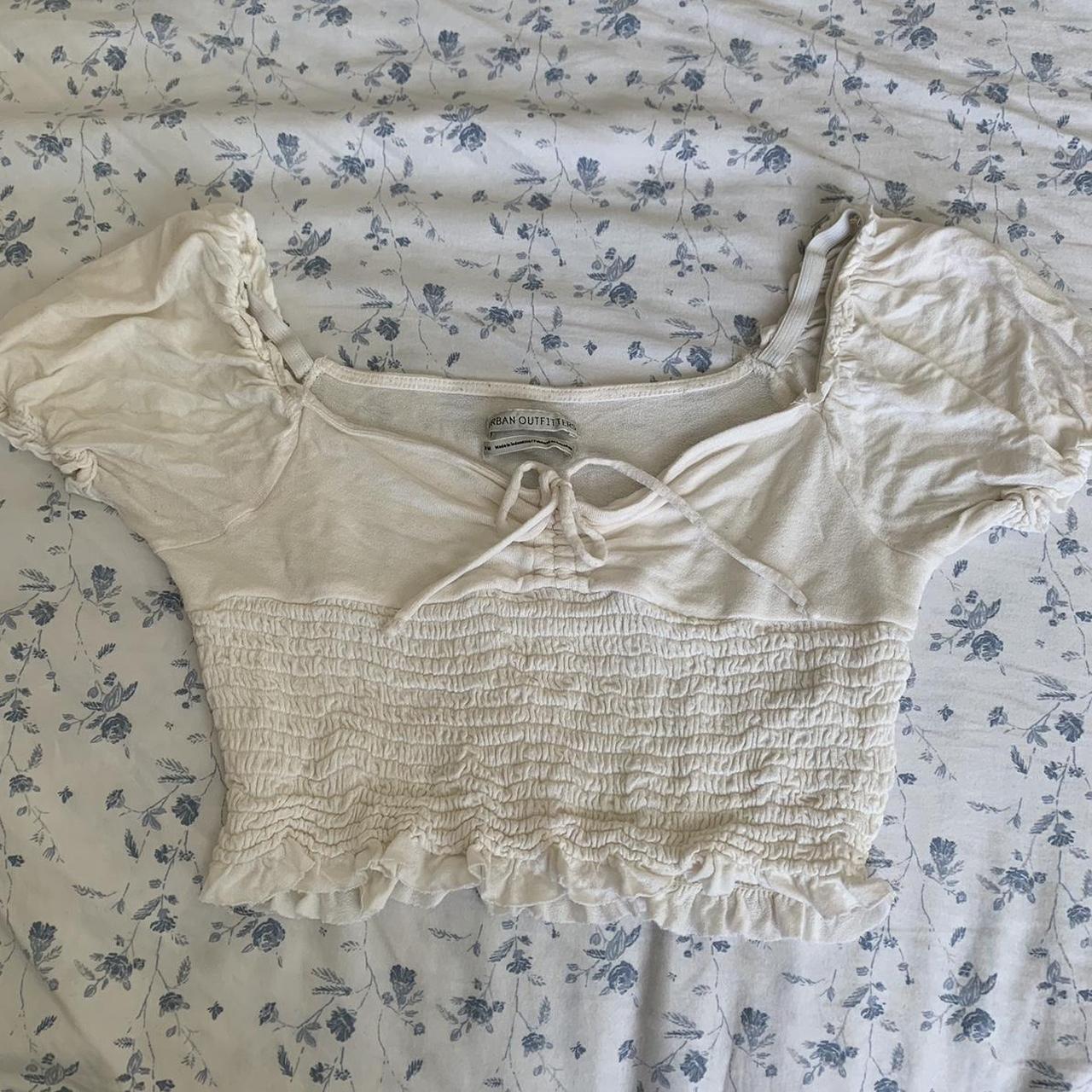 Urban outfitters white crop top Garage princess... - Depop